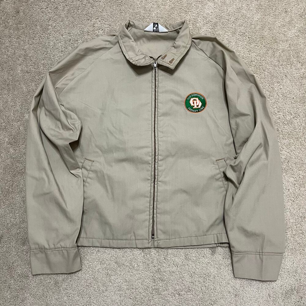 Vintage Old Dominion Freight Line Khaki Harrington Jacket Medium